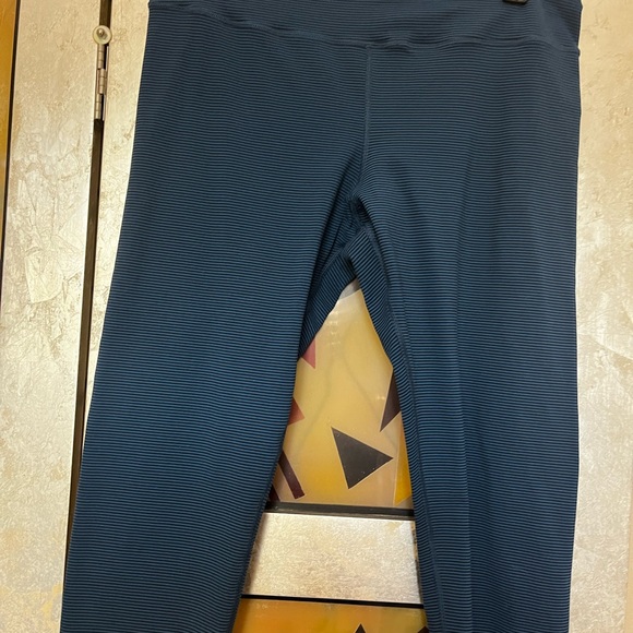 Womens black/ Blue Leggings - Picture 1 of 4